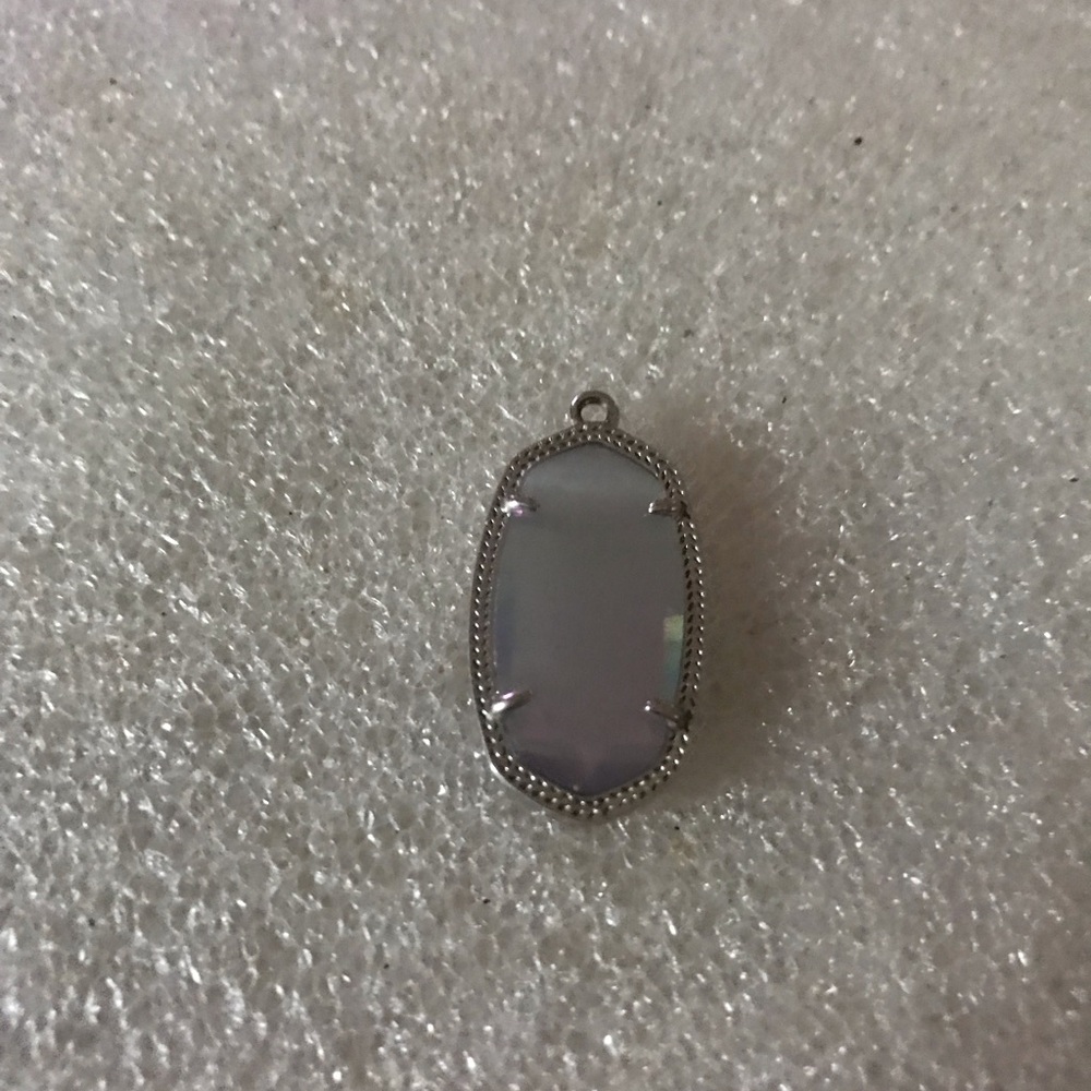 Silver-Tone Lavender Oval Pendant Necklace Charm